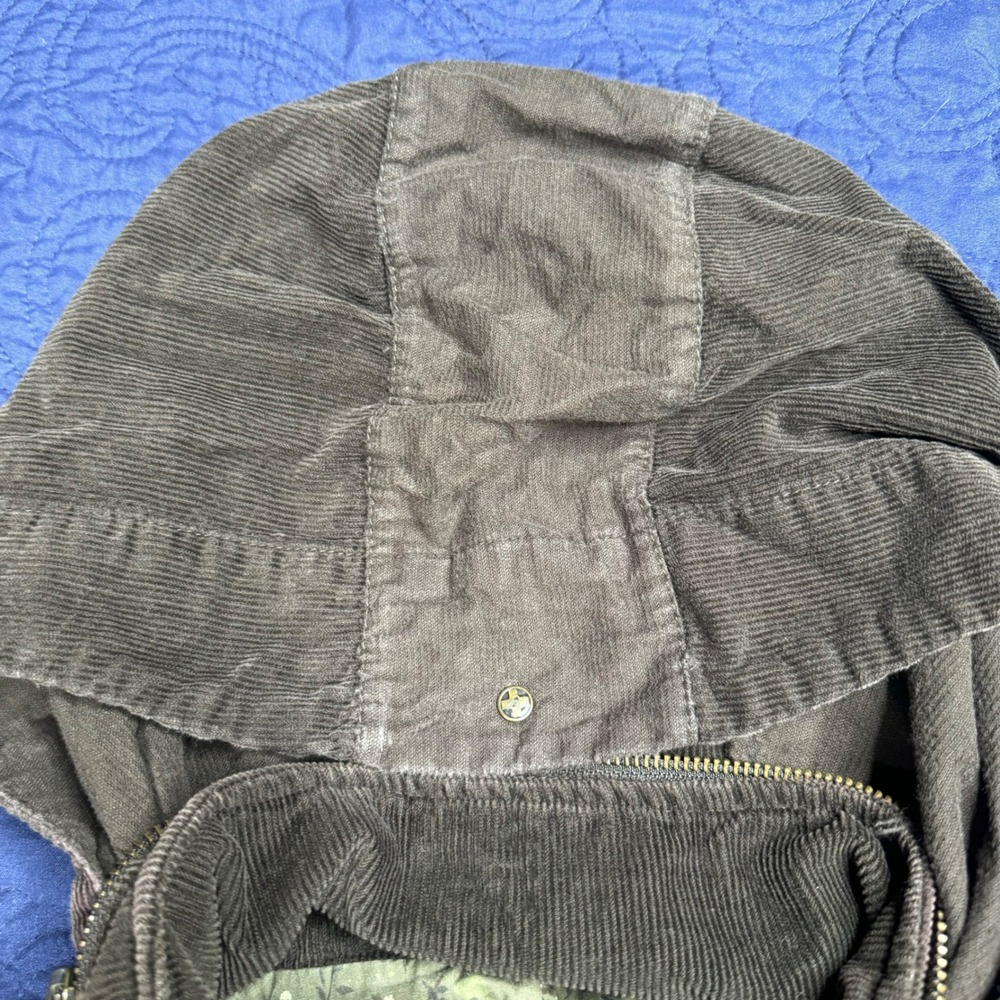 Quiksilver Corduroy Hooded Utility Jacket Women's S/P Embroidered Floral Patch - Picture 10 of 10